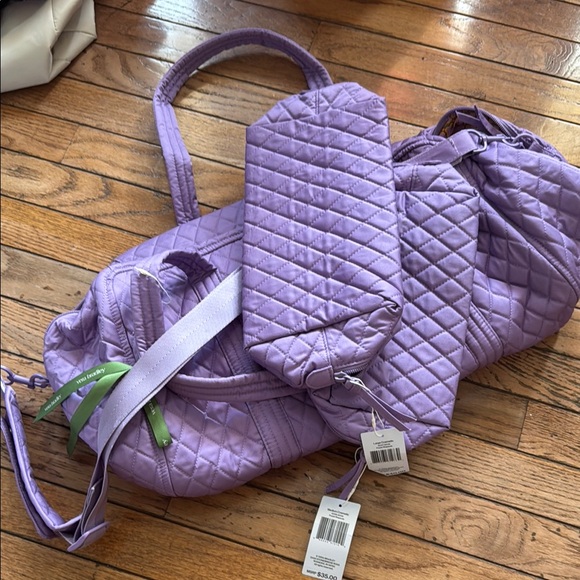 Vera Bradley Handbags - Vera Bradley Purple Quilted Travel Bag Set all have tags except largest